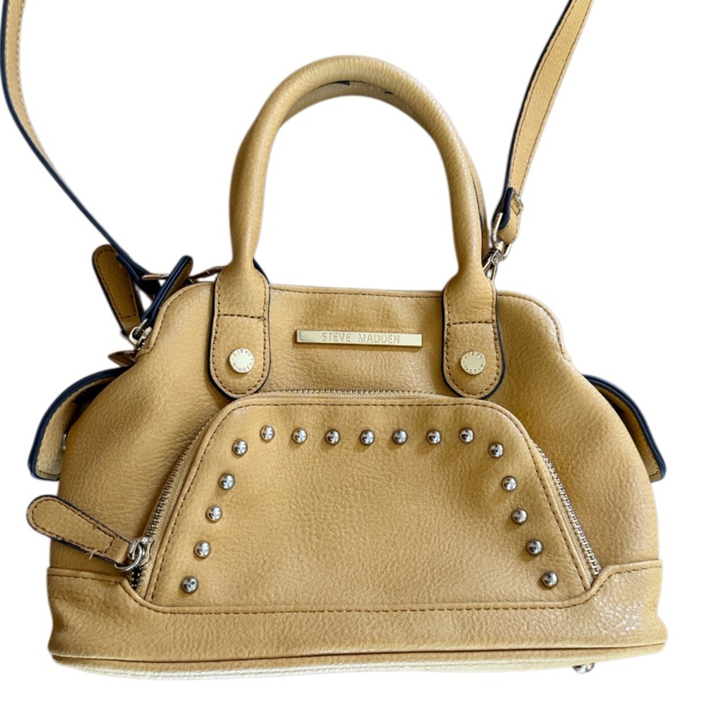 STEVE MADDEN WOMEN’S MINI LORRAINE STUDDED CROSSBODY PURSE BAG MUSTARD YELLOW